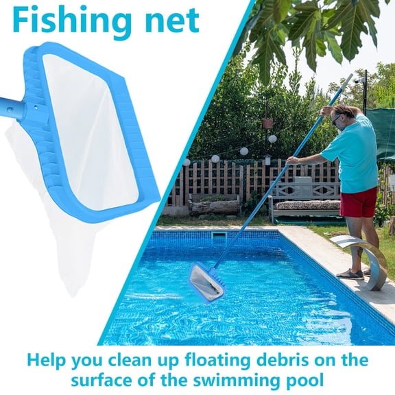 Deep Water Pool Leaf Skimmer with Reinforced Encrypted Mesh, Heavy-Duty Net for Efficient Filtration of Leaves and Surface Debris