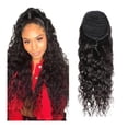 thumbnail image 1 of Deep Water Wave Drawstring Ponytail Extensions Human Hair Brazilian Remy Ponytail Colour for Women, 1 of 6