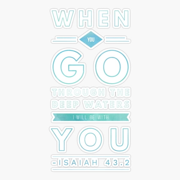 Deep Waters Bible Verse Cool Tee Sticker