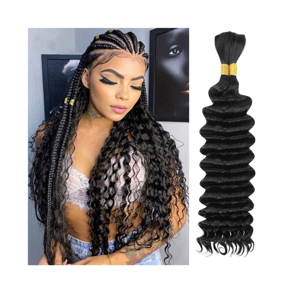 Deep Wave Braiding Hair 16-26 Inch Curly Bulk Human Hair Bundles for Boho Braids No Weft