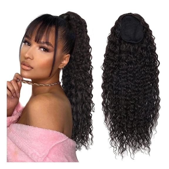 Deep Wave Drawstring Ponytail Brazilian Human Hair Curly Ponytail Hairpiece Clip In Hair Extensions Tail