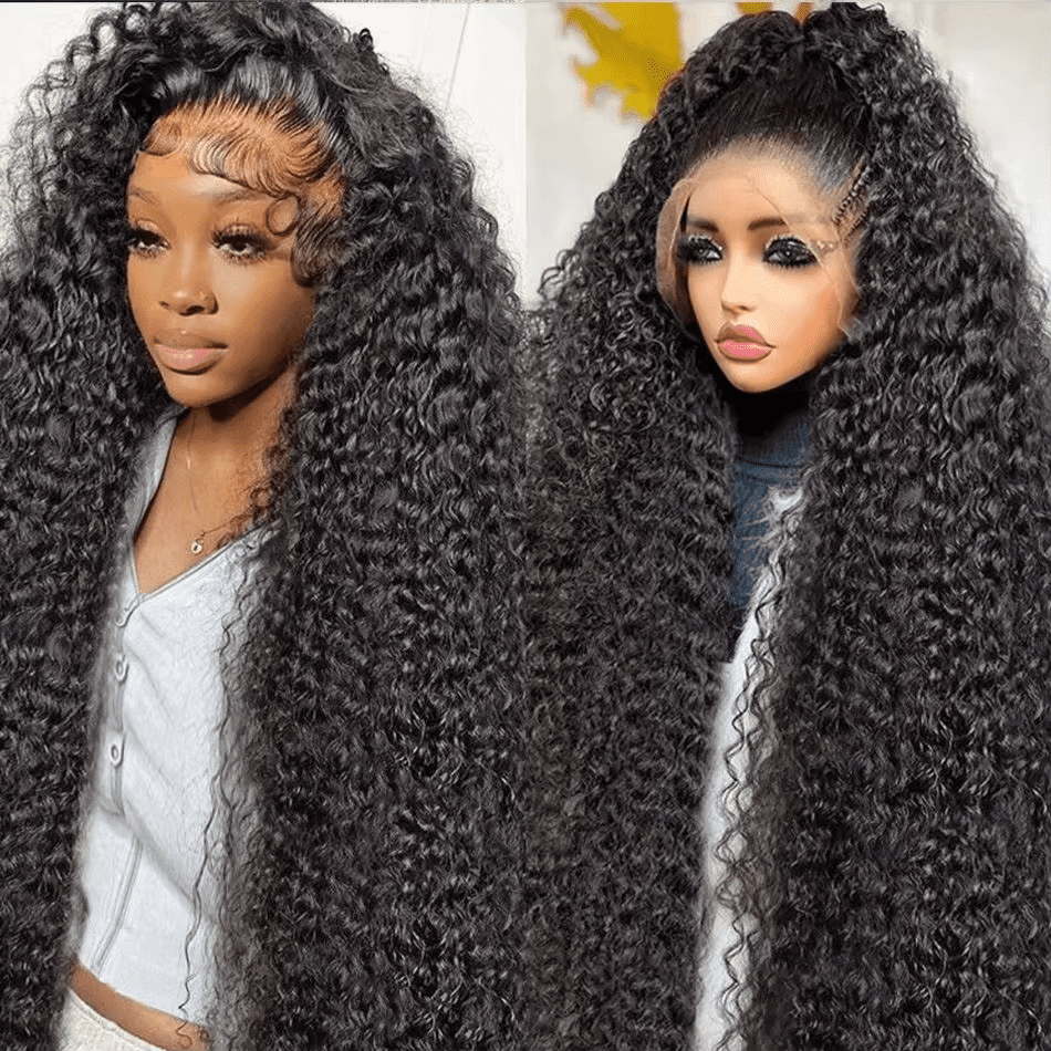 Deep Wave Frontal Wigs Human Hair 13x6 Deep Curly HD Transparent Lace Front Wigs For Women 200% Density Lace Wigs Pre Plucked with Baby Hair