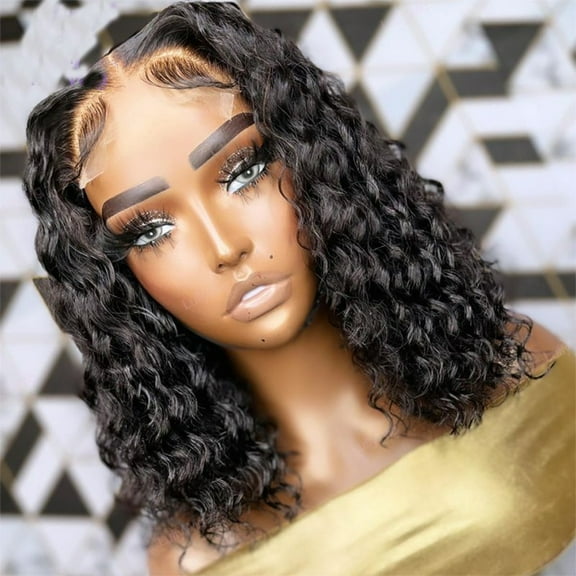 Deep Wave Lace Front Wig, Human Hair, 180 Density, HD Full Lace Front Wig, Curly Human Hair Wig with Baby Hair for Women