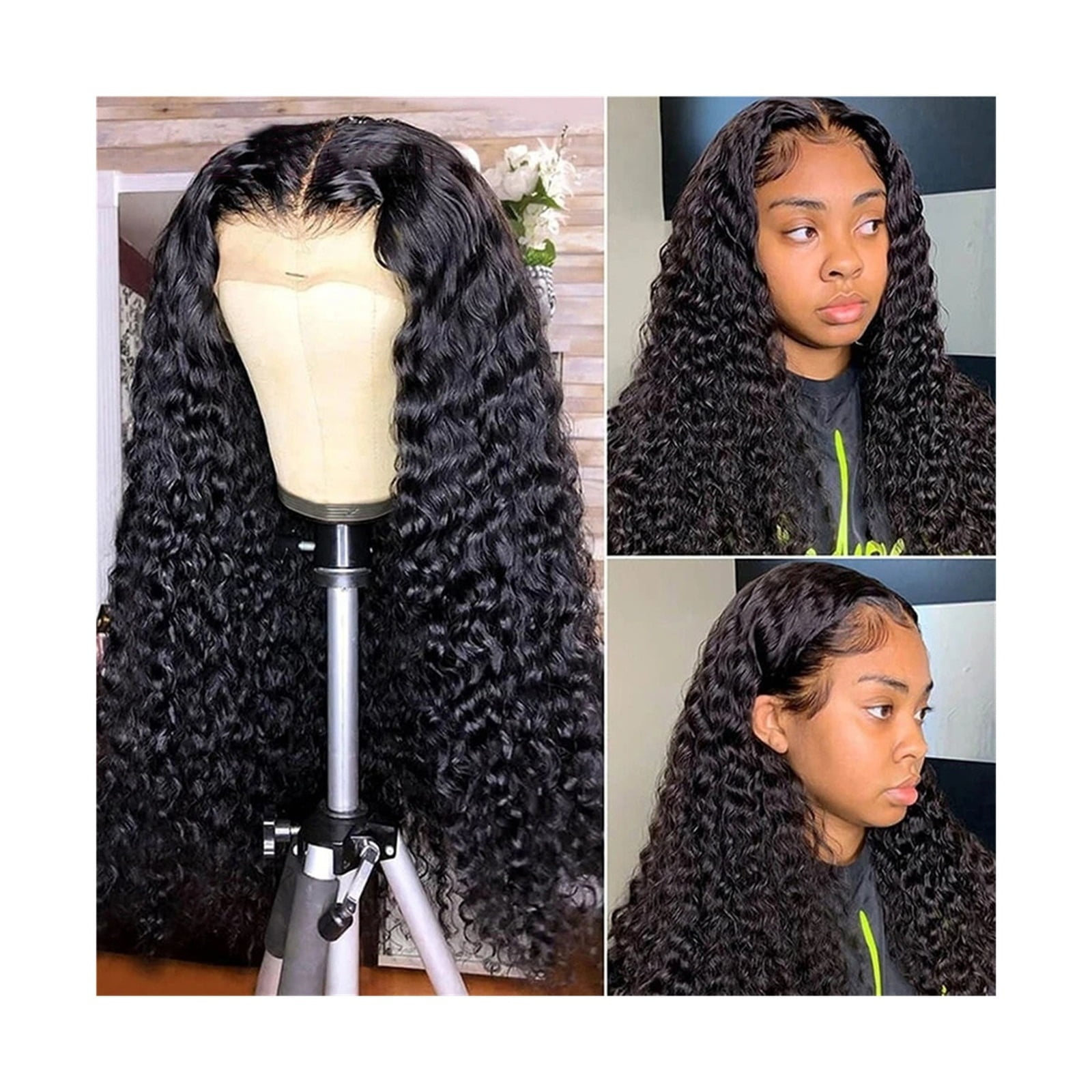 Deep Wave Lace Front Wigs for Black Women, Pre Plucked Human Hair 13X4 HD Transparent Lace Front Wigs 14-40 Inch Brazilian Remy Hair with Baby Hair