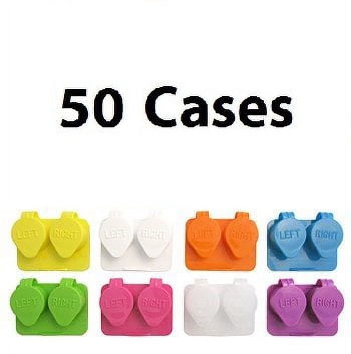Deep Well Fliptop Contact Lens Cases Bulk Pack of 50 Assorted Colors