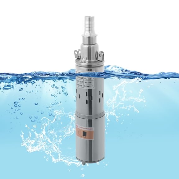 Deep Well Submersible Pump,12V 180W Solar Water Pump Stainless Steel Submersible Pump for Industrial, Irrigation & Home Use
