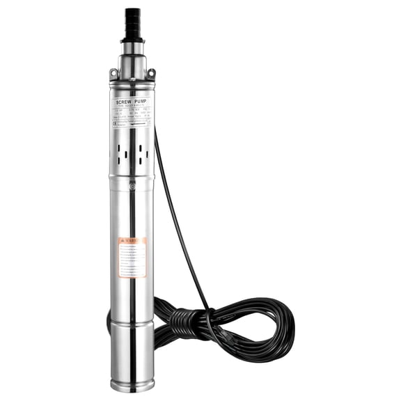 Deep Well Submersible Pump, 1HP 110V/60Hz, 16GPM Flow 164ft Head, with 49ft Electric Cord, 3" Stainless Steel Water Pump for Industrial, Irrigation&Home Use, IP68 Waterproof Grade