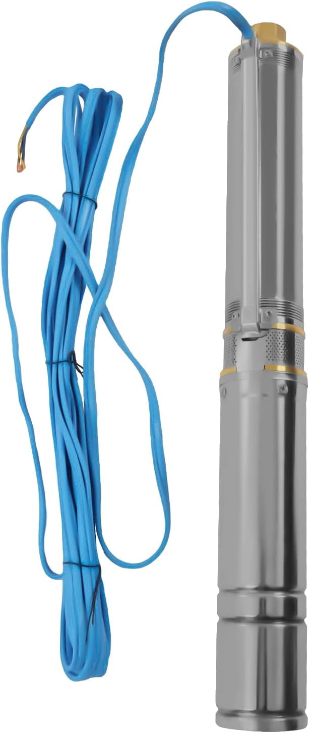 Deep Well Submersible Pump 3" OD Pipe 110V/60HZ 1.1KW 1.5HP Stainless Steel Submersible Water Pump 1" Outlet Irrigation Pump for Industrial and Home Use