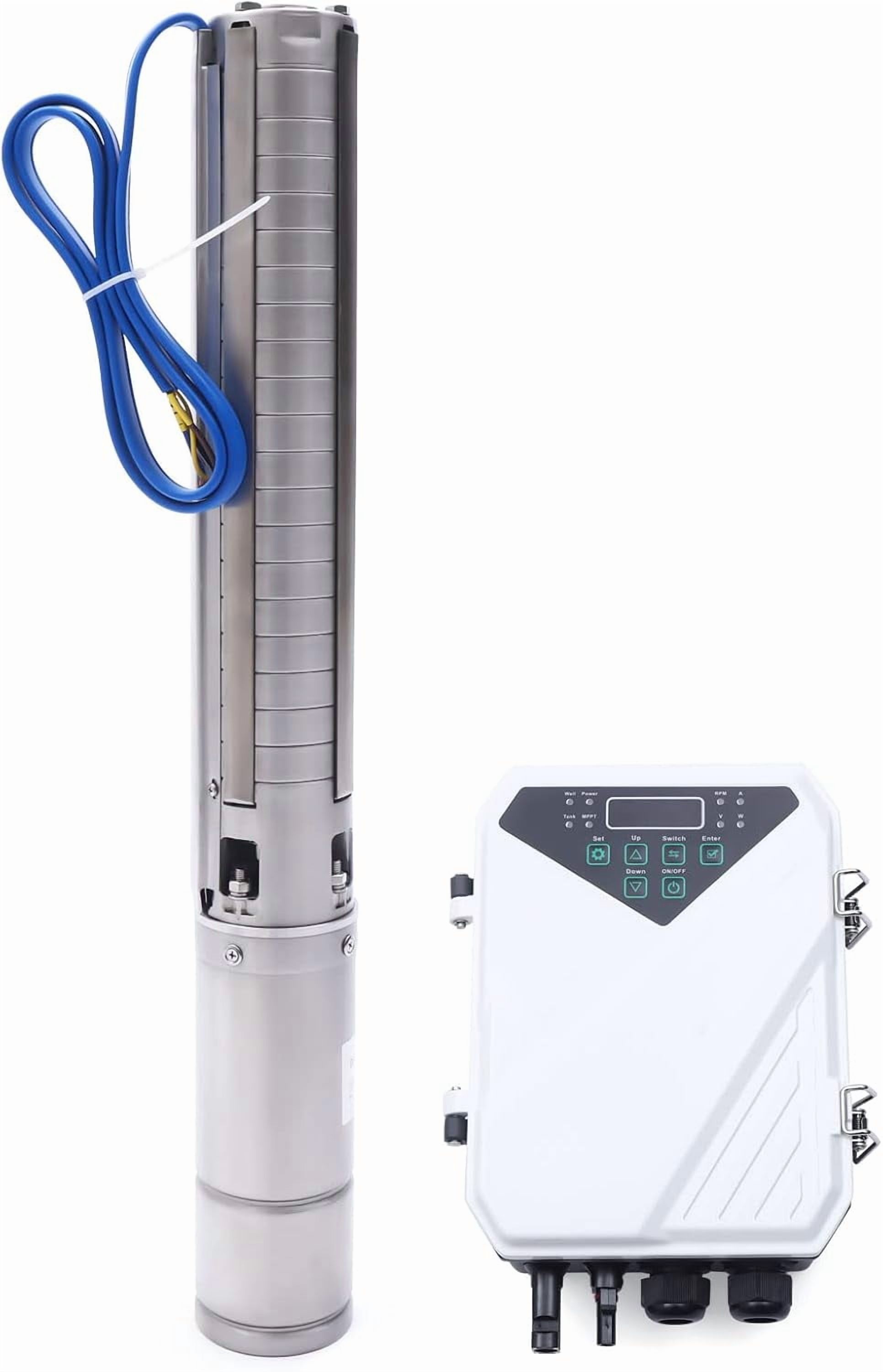 Deep Well Submersible Pump 4 inch Solar Water Pump DC 110V 1500W ...