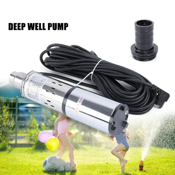 Deep Well Submersible Pump, DC 48V 280W Solar Power Water Pump Farm Ranch Garden Submersible Bore Hole Deep Well Pump for Garden Fountain Pond
