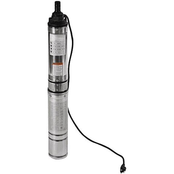 Deep Well Submersible Pump, Stainless Steel Submersible Well Water Pump with 5Ft Cable, 0.5HP, 110V/60Hz, 16Gpm, Submersible-Bore Pumps for Irrigation of Farmland and Water for People and Animals