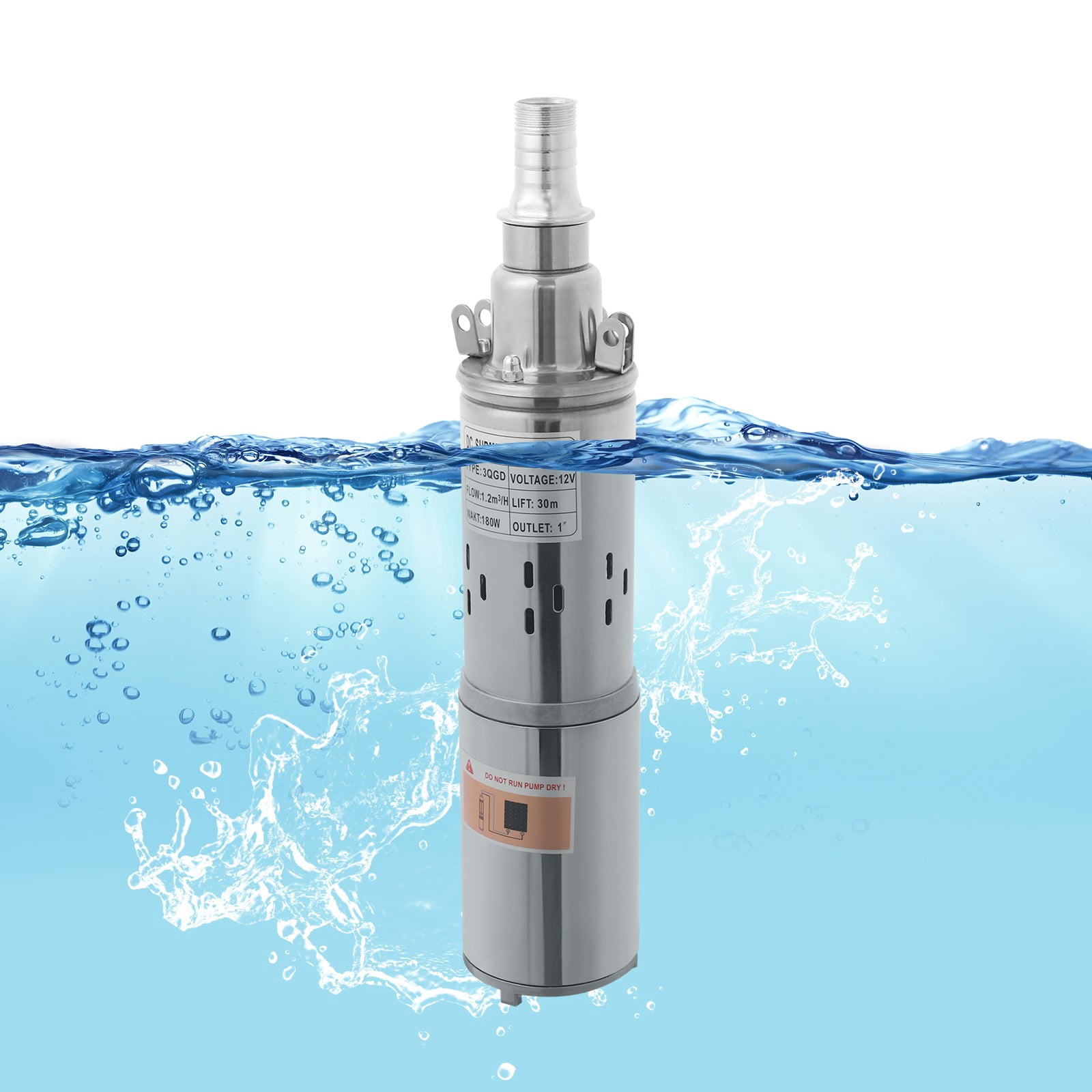 Deep Well Submersible Pump Stainless Steel Water Pump Submersible Pump  for Extracting Groundwater From Ponds, Lakes, Rain Barrels