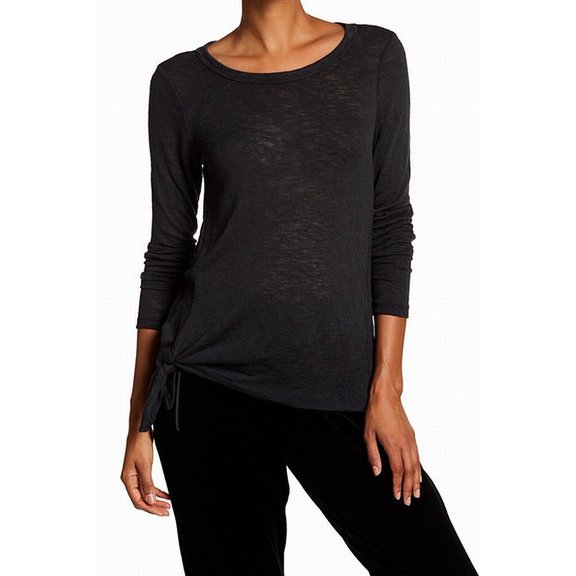 Deep Womens Tie-Front Slub-Knit Knit Top XS