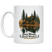Deep Woods Cabin Landscape Art - North Woods Cabin Enthusiast - 11 oz Ceramic Coffee Mug