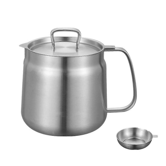 Deep fryer, oil pot stainless steel large capacity deep fryer and filter cup combination multifunctional oil filter