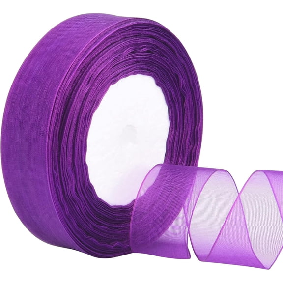 Deep purple colour Polyester 4cm X 45m Ribbon for Gift Wrap Ribbons, Flower Fabric for Wedding Invitations, Bridal Bouquets, Party Decoration Gift Wrapping Bow Making