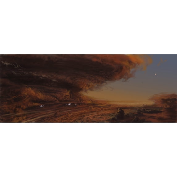 Deep within the raging storm that is the Great Red Spot of Jupiter Poster Print (44 x 17)