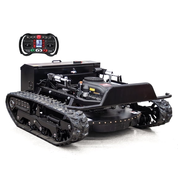 DeepKron R800X-Black 800mm Remote Control Brushless 608CC Gas Robot Lawn Mower Tank Tracks 50 Slope
