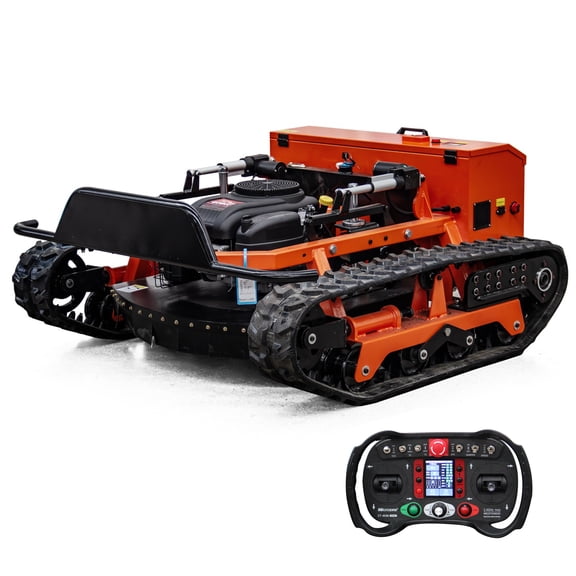DeepKron R800X-Orange 800mm Remote Control Brushless 608CC Gas Robot Lawn Mower Tank Tracks 50 Slope