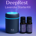 thumbnail image 1 of DeepRest Sleep Kit: Dark Grey Humidifier + Lavender Oil (2X Pack) Dreamy Sleep In Dry Weather: Lavender & Sandalwood Mini Humidifier For Bedroom | 3-In-1 Night Light & Aroma Diffuser, 1 of 10