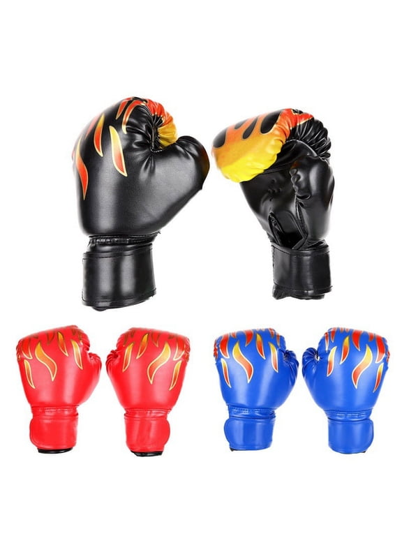 Youth Adjustable PU Leather Boxing Gloves, Red