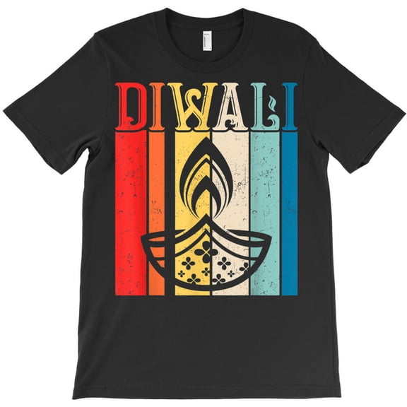 Deepavali Retro Diwali Festival of Light for Indian Women Themed Fun G33610 Unisex T-Shirt, Up to Size 5XL