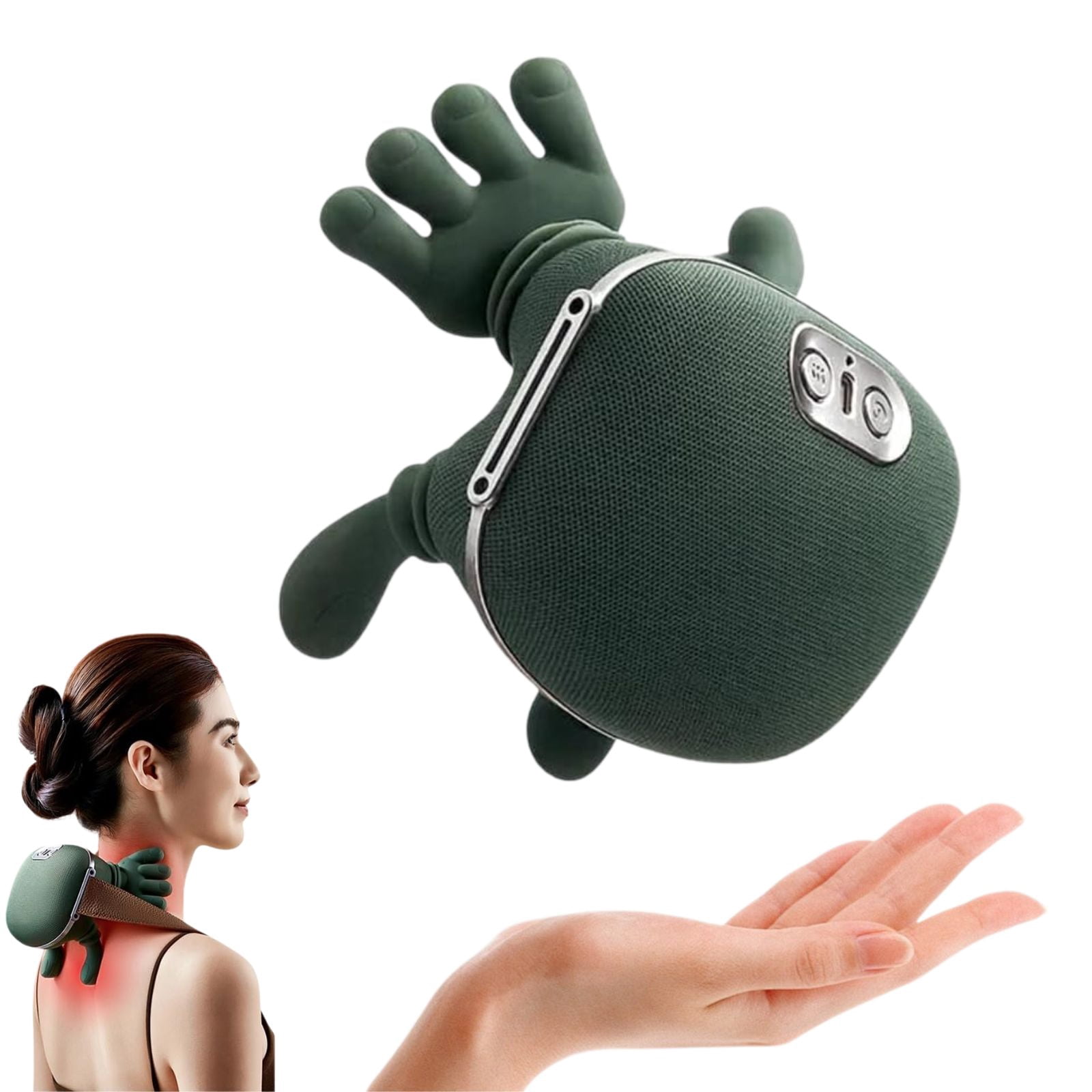 Deepease Massager, Neck and Back with Heat, Cordless Deep Tissue Shiatsu Shoulder Massager, Hands-Free Ergonomic Design, 3 Speeds, Portable Rechargeable for Home, Office & Travel