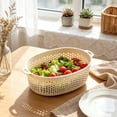 thumbnail image 1 of Deepened Thick Oval Plastic Strainer Basket Dual Ear Handles Single Layer Kitchen Drain Bowl for Fruit Vegetable Prep & Draining, 1 of 5