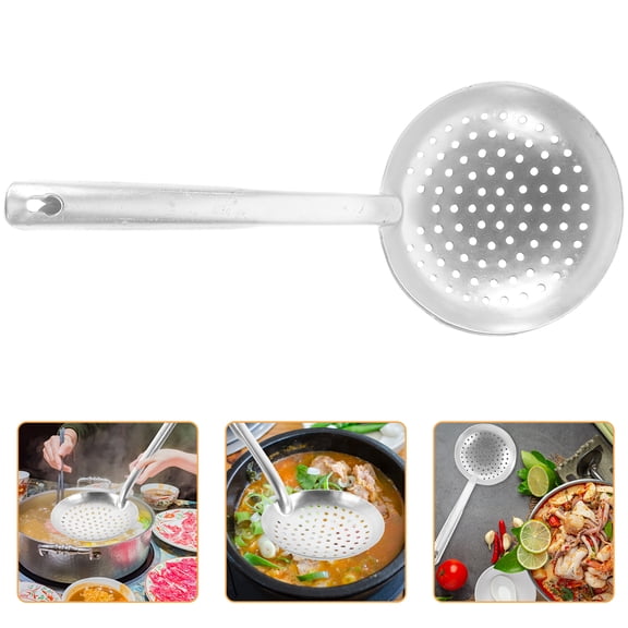 Thickened Aluminum Alloy Double-Handled Small Soup Pot with Kitchen Colander for Cooking and Straining