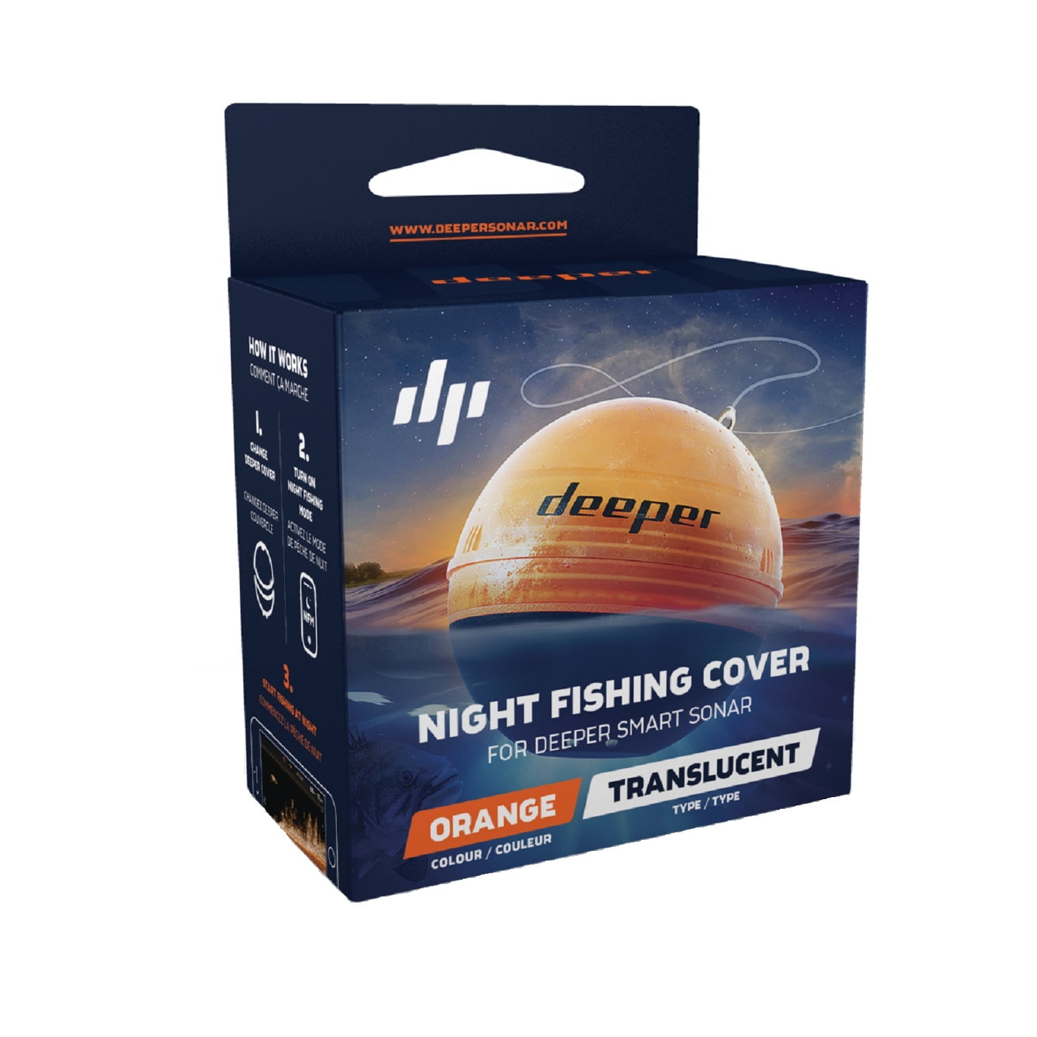 Deeper Night Fishing Translucent Orange Cover for Deeper Smart