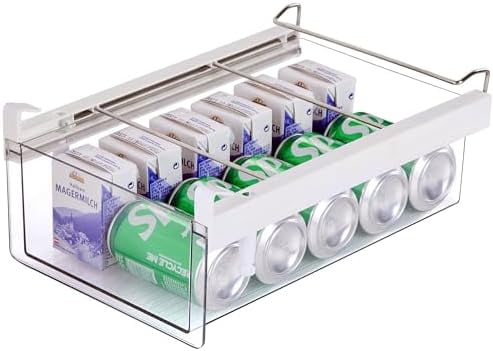 Deeper Refrigerator Drawers, Adjustable Refrigerator Shelf 14-19.5 Inches Large Fridge Drawer Organizer Pull Out, Deli Meat Container for Produce, Cheese, Bacon-XL