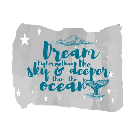 Deeper Than the Ocean Dream Higher Than The Sky Quote Vinyl Decal Wall Art Sticker Designs Vinyl Stickers For Home House Walls Rooms Windows Bedroom Decoration Size (26x26 inch)