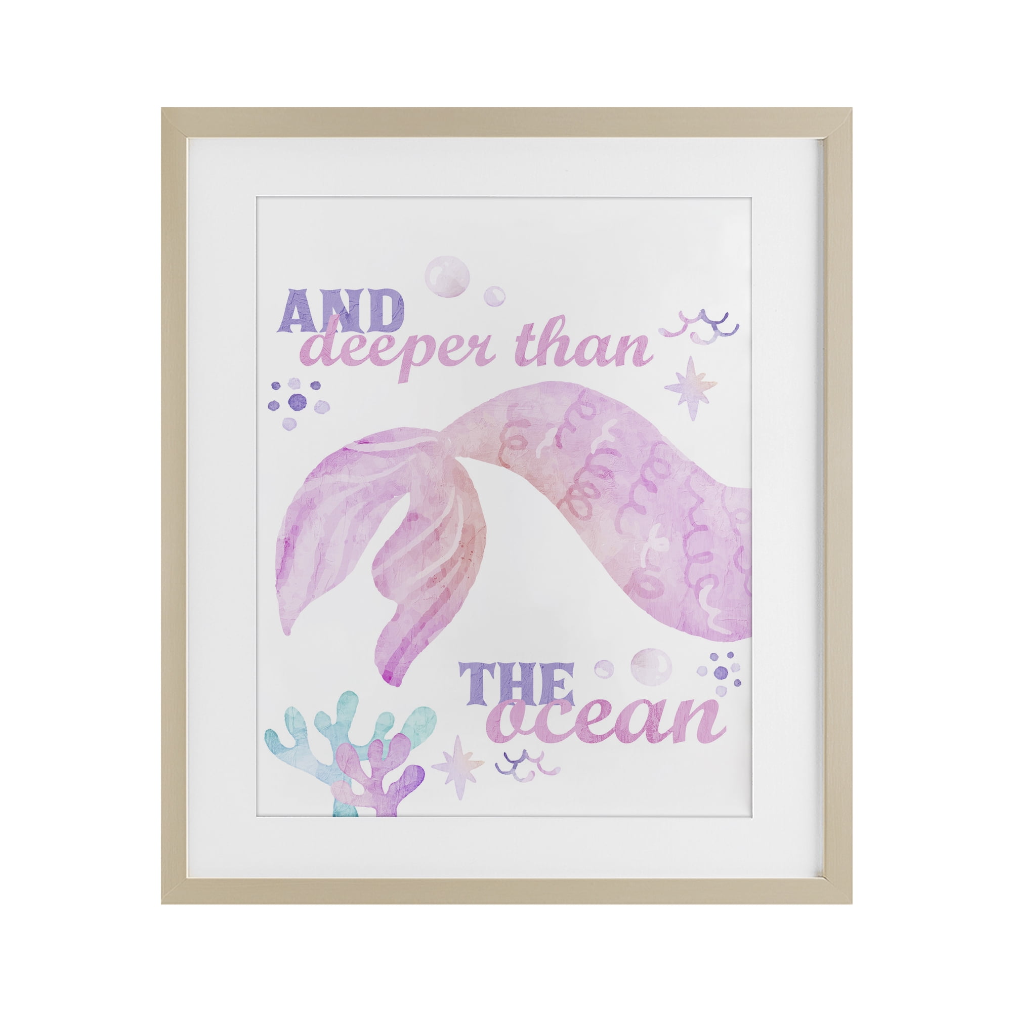 Deeper Than The Ocean Birch Framed Print Under Glass, design by Kim Allen