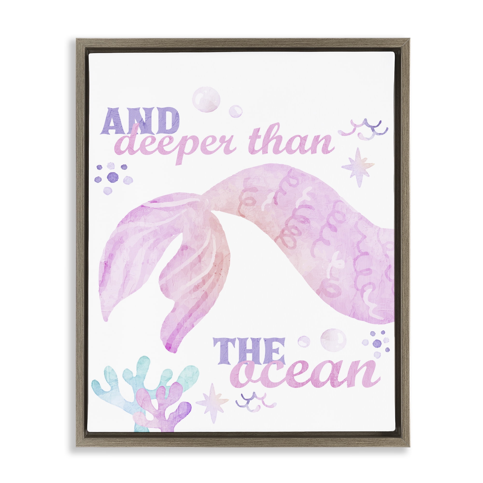 Deeper Than The Ocean Brown Framed Floater Canvas Wall Art, design by Kim Allen