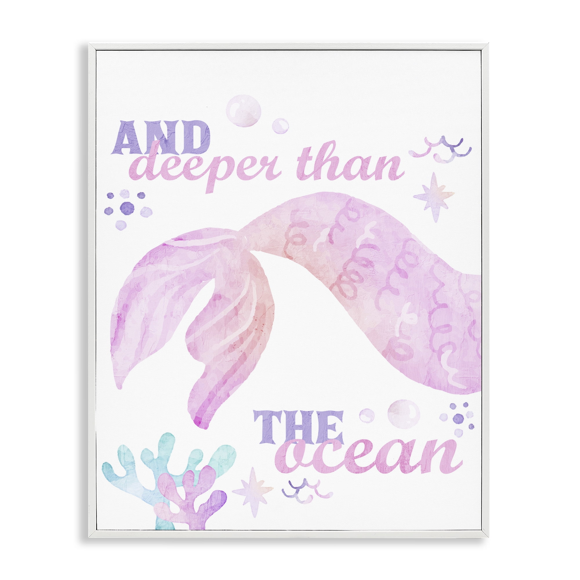 Deeper Than The Ocean White Framed Giclee Art, design by Kim Allen