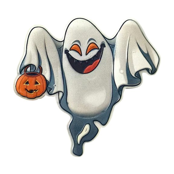 Deepigc Happy Grinning Ghost Holding Pumpkin Fridge Magnet, Halloween Spooky Ghost Refrigerator Magnet, Indoor Kitchen Home Decor Ornament for Autumn Gift