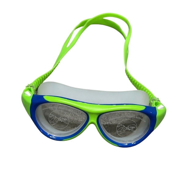 Deepigc Kids Swimming Goggles, Anti Fog UV380 Protection Wide Frame Swim Glasses with Free Ear Plugs, Comfortable Soft Silicone Swimming Goggles for 5-18 Years Old Boys Girls Pool Swimming, Green