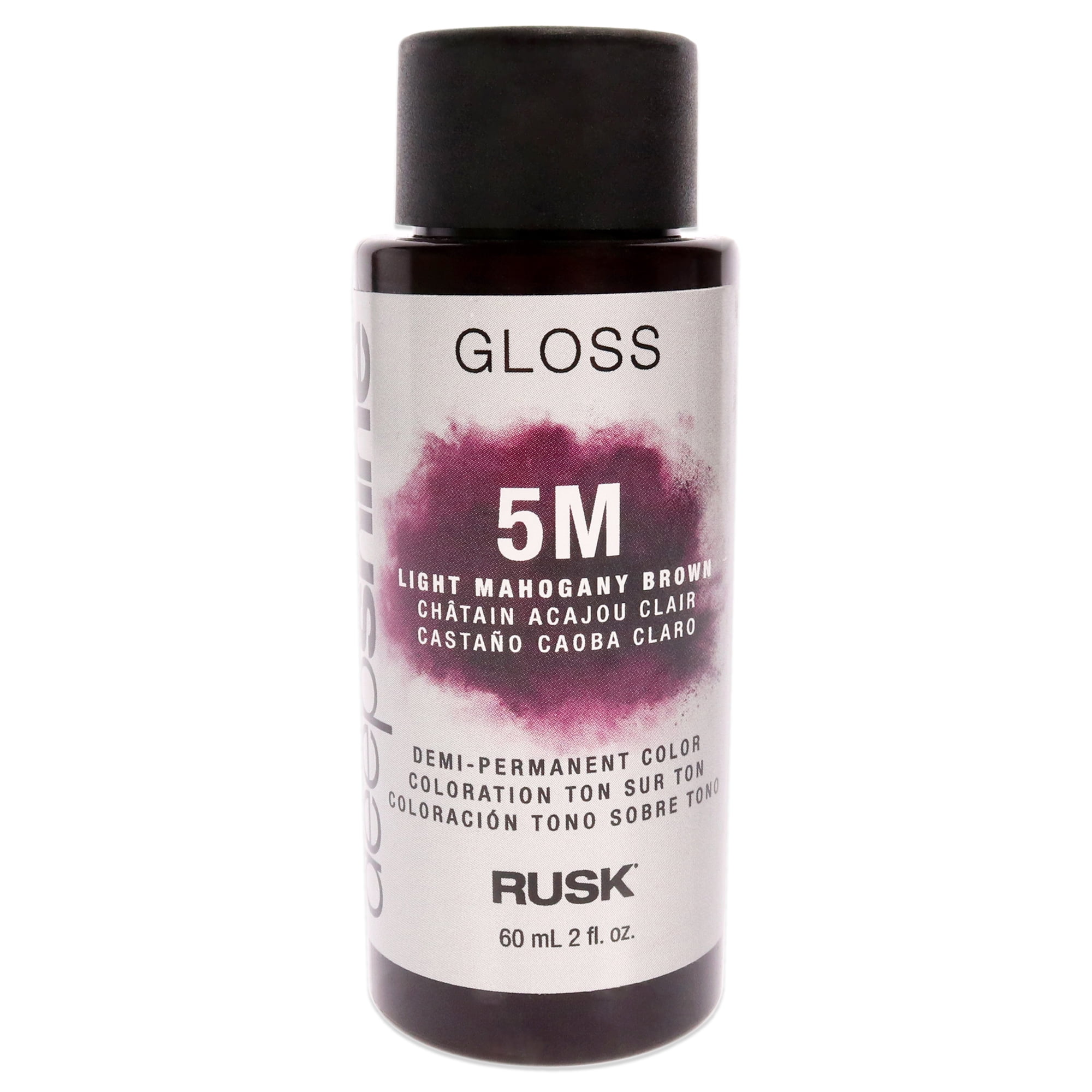 Deepshine Gloss DemiPermanent Color 5M Light Mahogany Brown by Rusk for Unisex 2 oz Hair