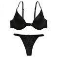 thumbnail image 1 of Deepwonder Women Bra Set Lingerie Seamless Push Up Brass Panty Set Back Closure Underwear Set Bralette Wireless Plus Large Big Size, 1 of 5