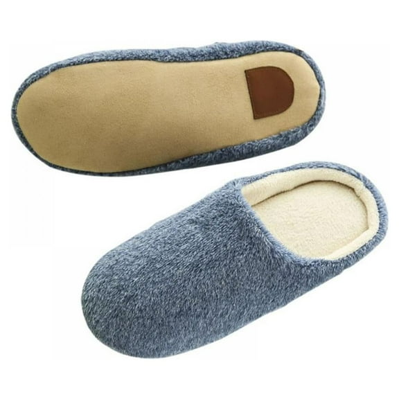 Deepwonder Women's Cozy Memory Foam Closed Back Slippers With Warm Fleece Lining, Wool-Like Blend Cotton House Shoes Winter Warm Home Slippers Indoor House Shoes