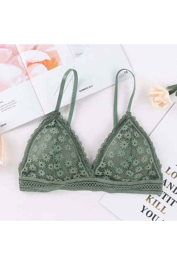 Women’s Floral Lace Bralette Deep V Pad Bra Wirefree Crop Beauty Back Wrapped Top