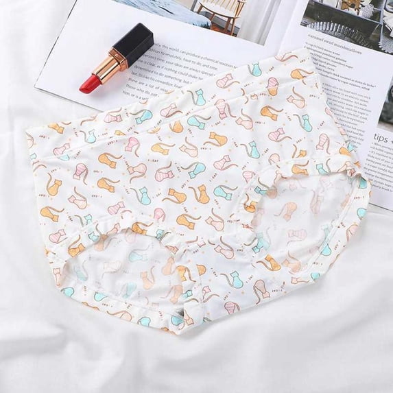 Deepwonder Womens Underwear Breathable One Size Lady Briefs Cartoon PrintOne Size