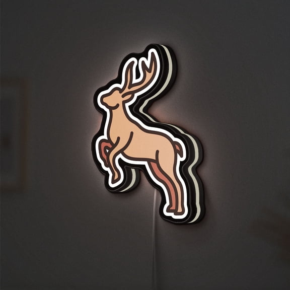 Deer 3D Novelty Light Box, Wildlife Animal Decor, Light Sign For Nature Lovers And Rustic Spaces (Width 24 inch, 60cm)
