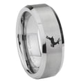 thumbnail image 1 of Deer 8MM Beveled Edge Gray Tungsten Men Ring, 1 of 2
