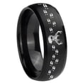 thumbnail image 1 of Deer Antler 8MM Dome Brush Black Polish Edge Tungsten Men Ring, 1 of 2