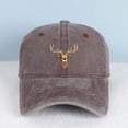 thumbnail image 1 of Deer Antler Embroidered Color Block Trucker Hat Unisex Adjustable Cotton Breathable Fashion Cap for Travel Daily Wear, 1 of 10