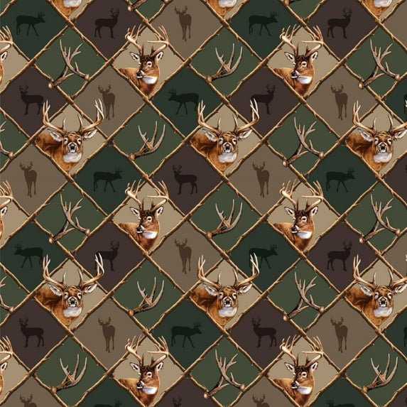 Deer Antler Hunting Hunter Camouflage Diamond Premium Roll Gift Wrap Wrapping Paper
