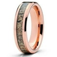 thumbnail image 1 of Deer Antler Tungsten Ring Rose Gold Tungsten Ring 6mm Tungsten Band Tungsten Carbide Comfort Fit, 1 of 3