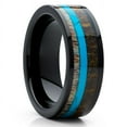 thumbnail image 1 of Deer Antler Wedding Ring,Turquoise Tungsten Ring,8mm Wedding Ring,Black Tungsten Ring,Anniversary Ring,Engagement Ring,Comfort Fit, 1 of 4