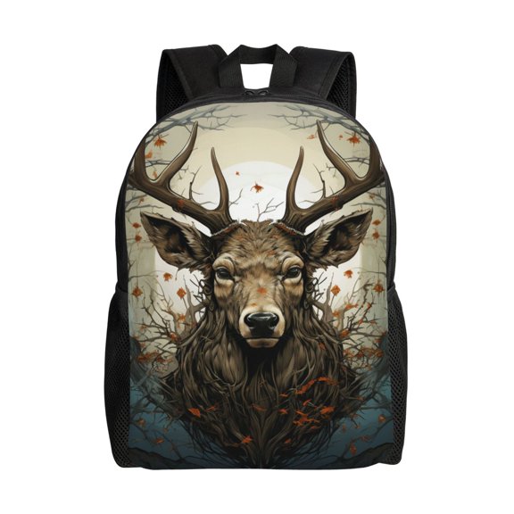 Deer Antler Whitetail Laptop Backpack, Padded 15.6 Inch Computer Compartment, Casual Travel Work Daypack